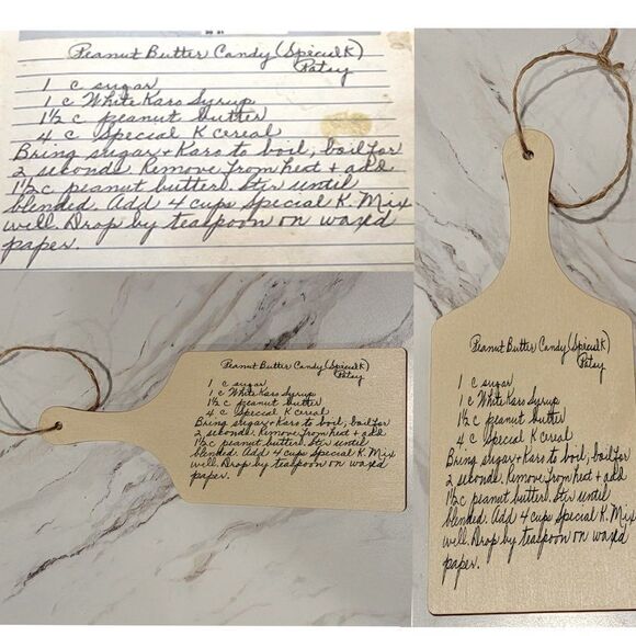 Personalized Handwritten Recipe and Photo Decorative Cutting Board - Picture 7 of 11